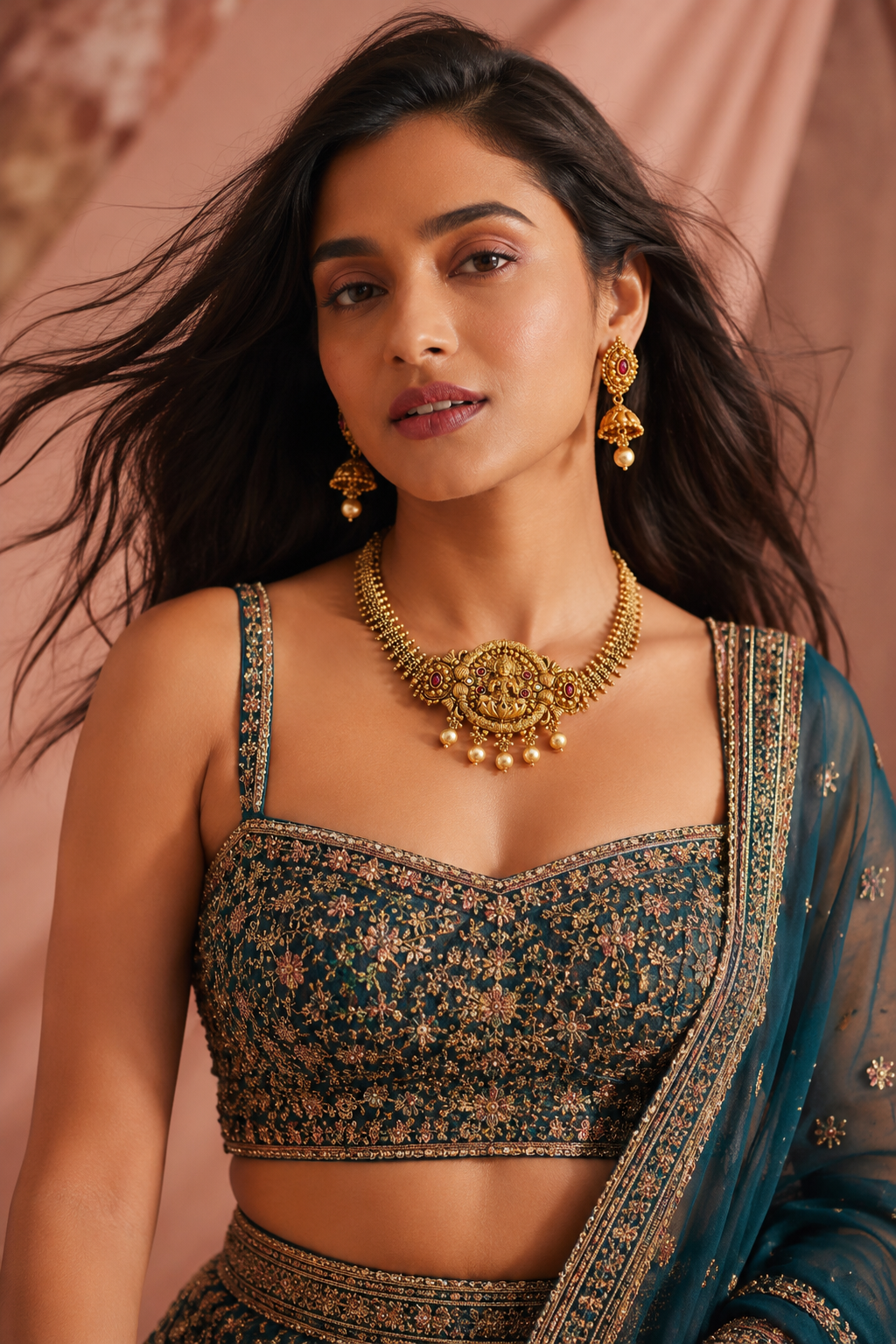 Royal Temple Choker Jewellery Set for Rent