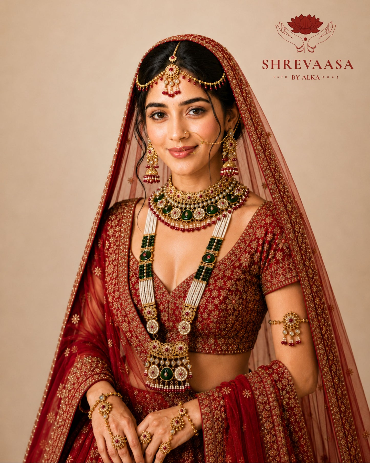 Royal Heritage Complete Bridal Jewellery Set for Rent
