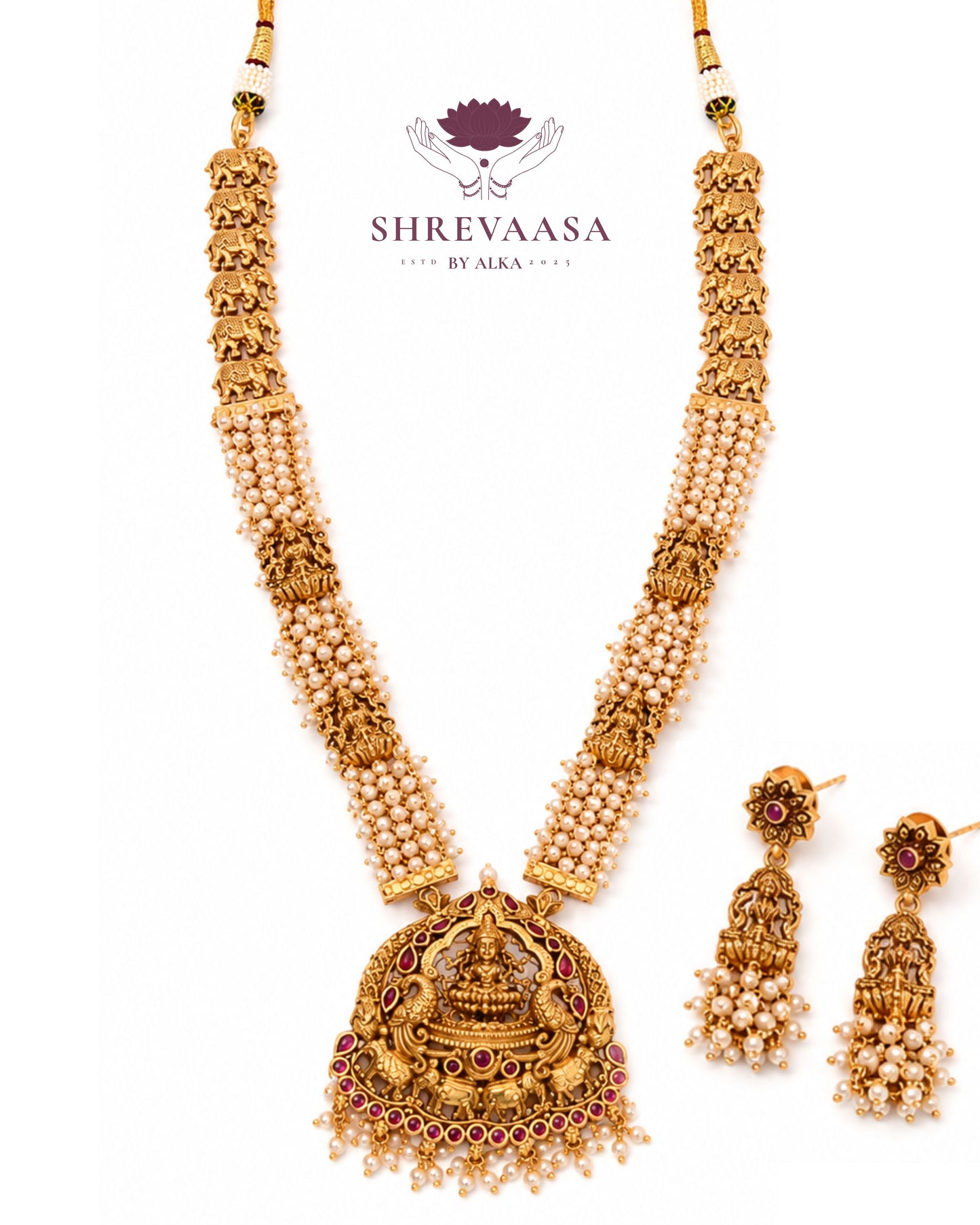 Classic Temple Jewellery Necklace Set for Rent