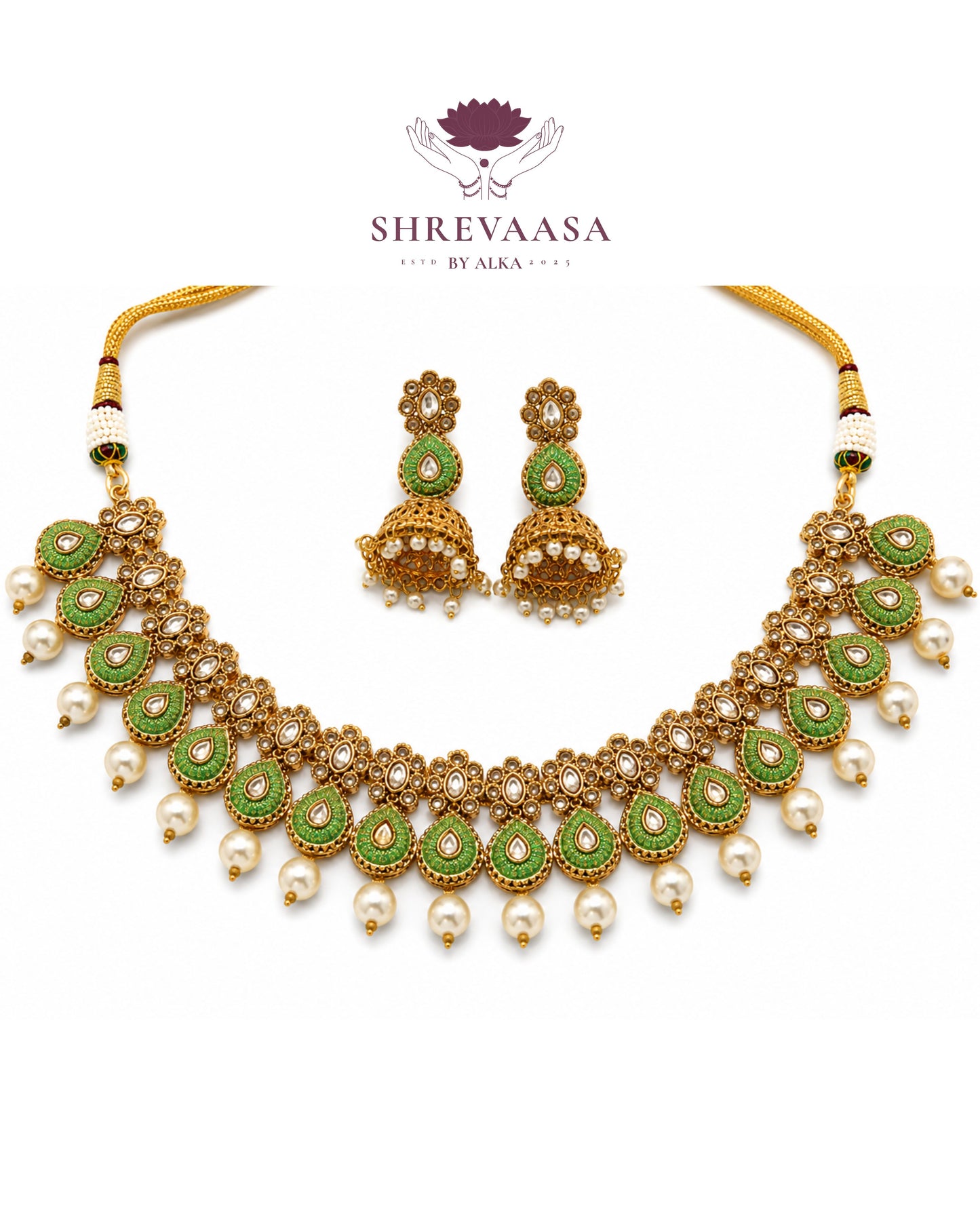 Royal Kundan & Pearl Necklace Set for Rent