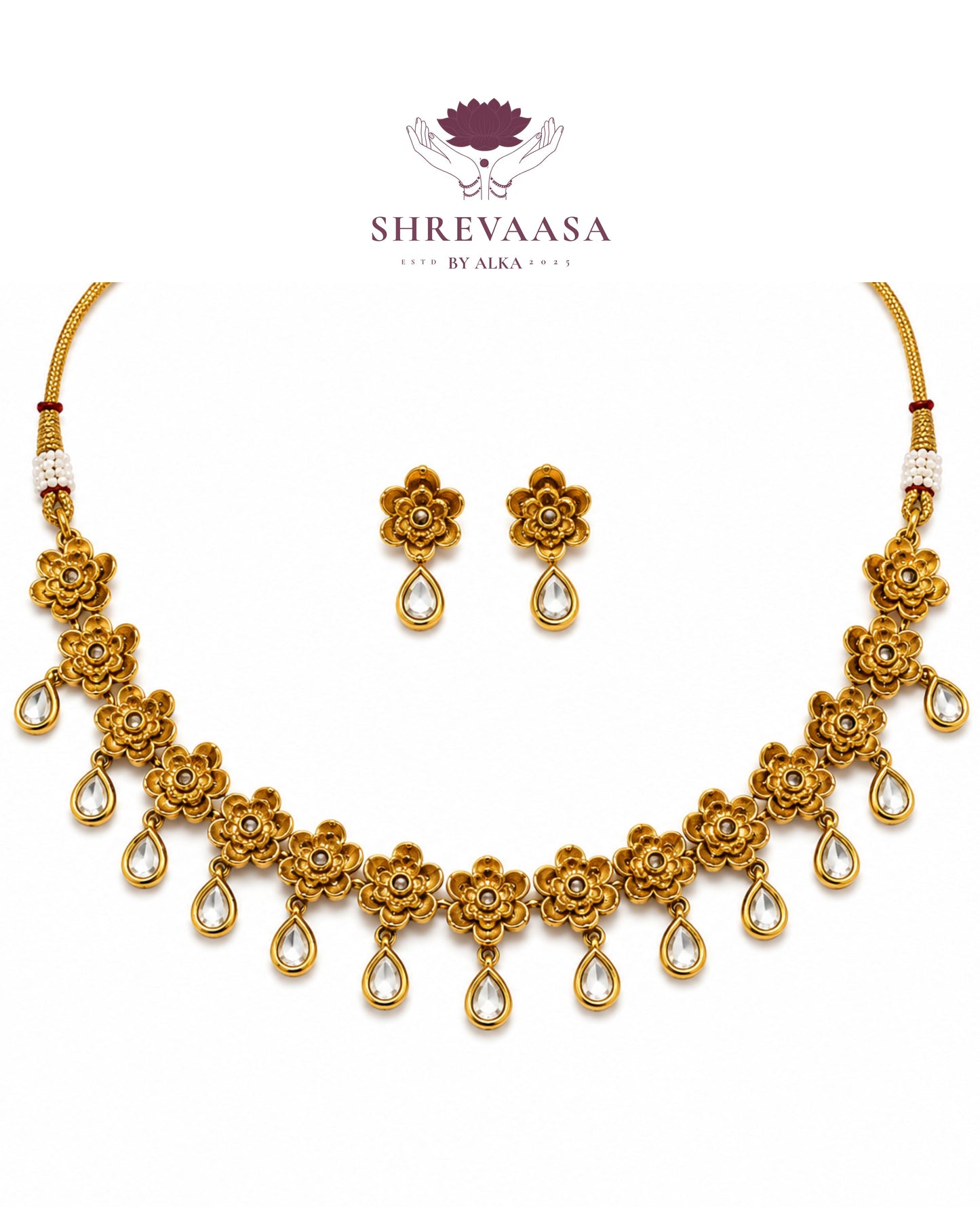 Classic Royal Kundan Necklace Set for Rent
