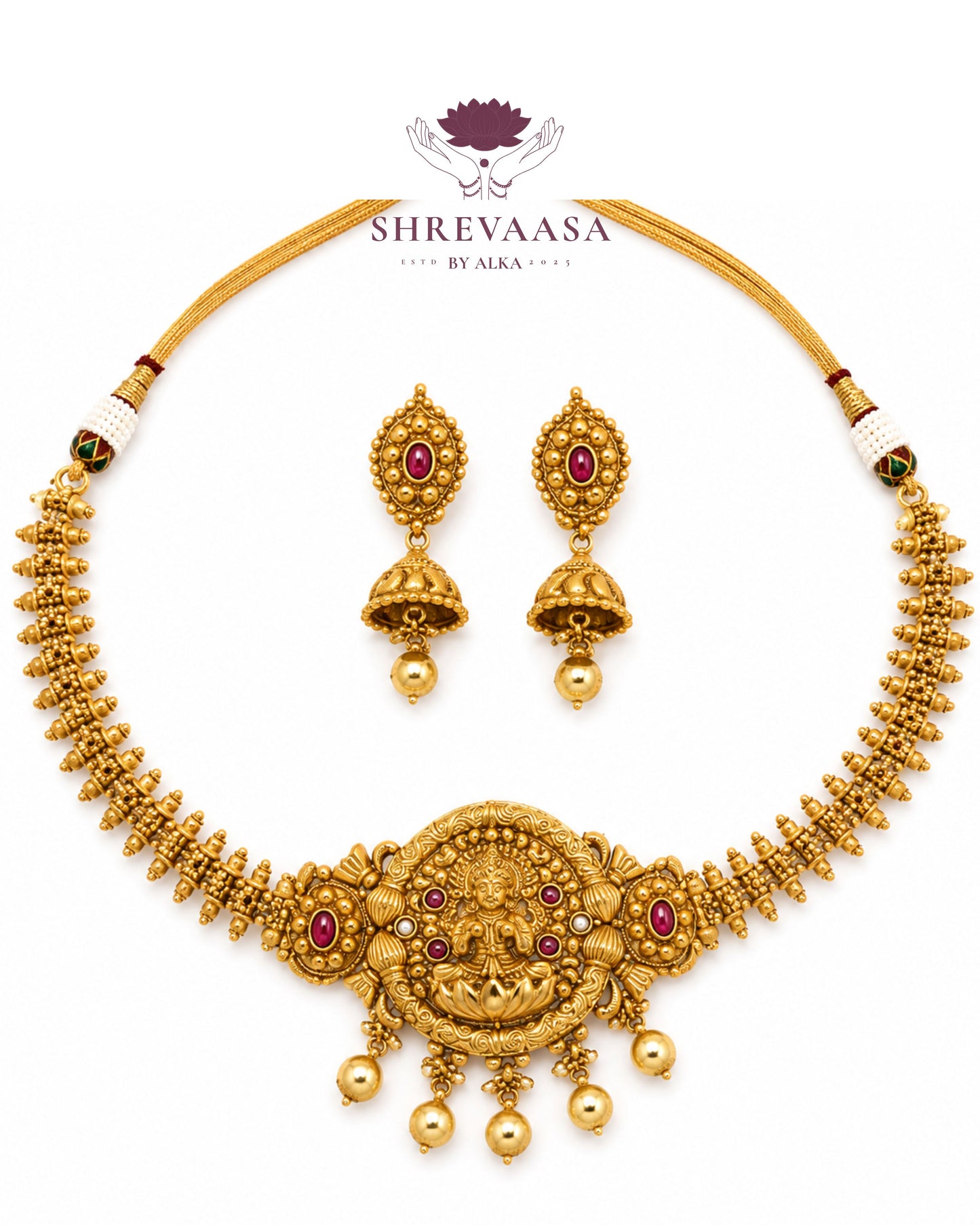 Royal Temple Choker Jewellery Set for Rent