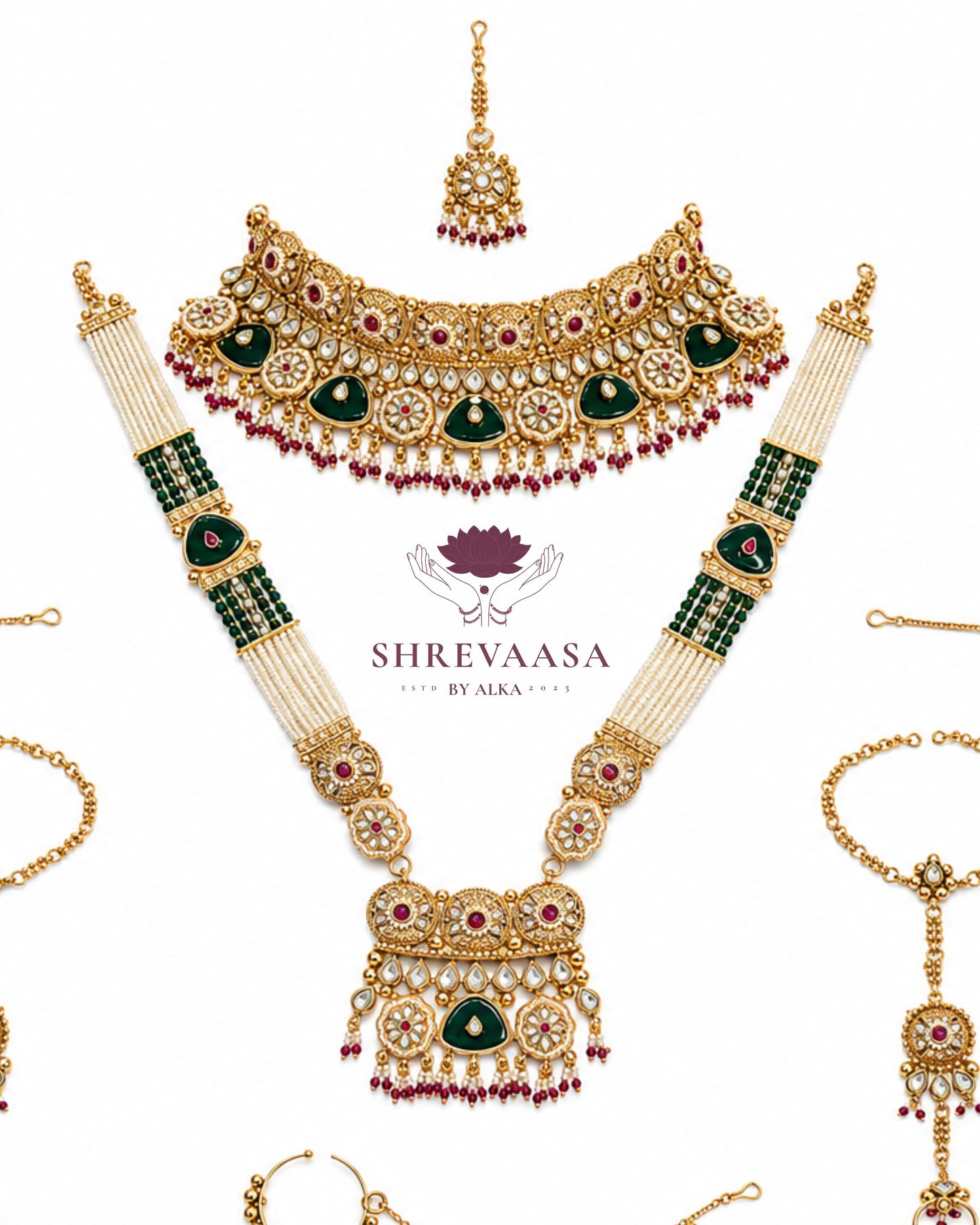 Royal Heritage Complete Bridal Jewellery Set for Rent