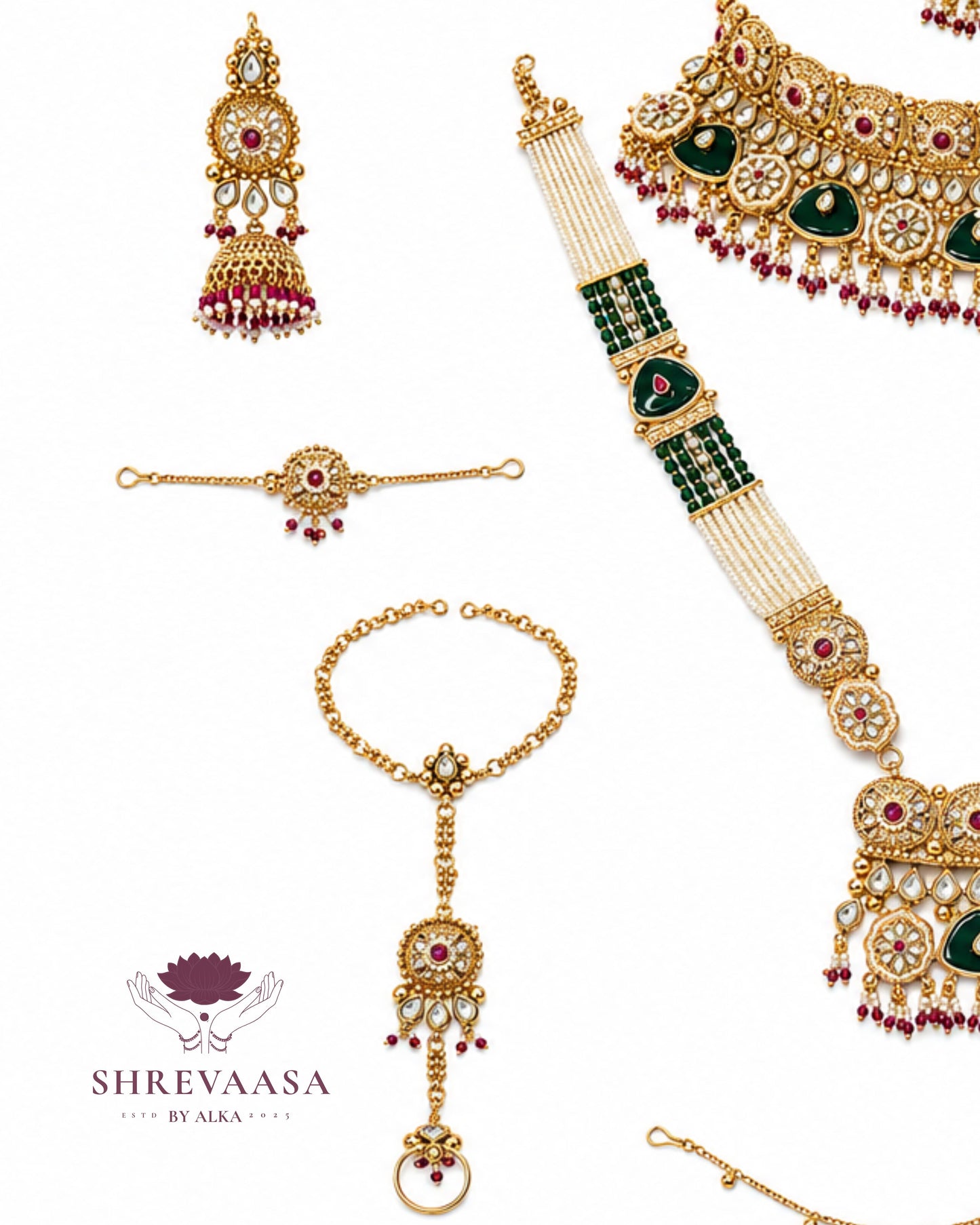Royal Heritage Complete Bridal Jewellery Set for Rent