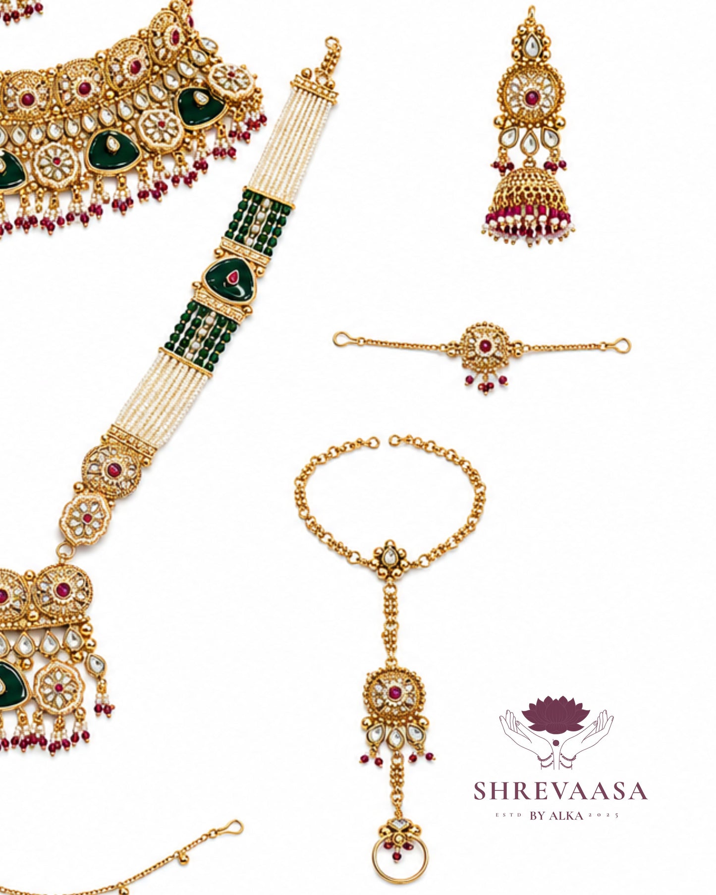 Royal Heritage Complete Bridal Jewellery Set for Rent
